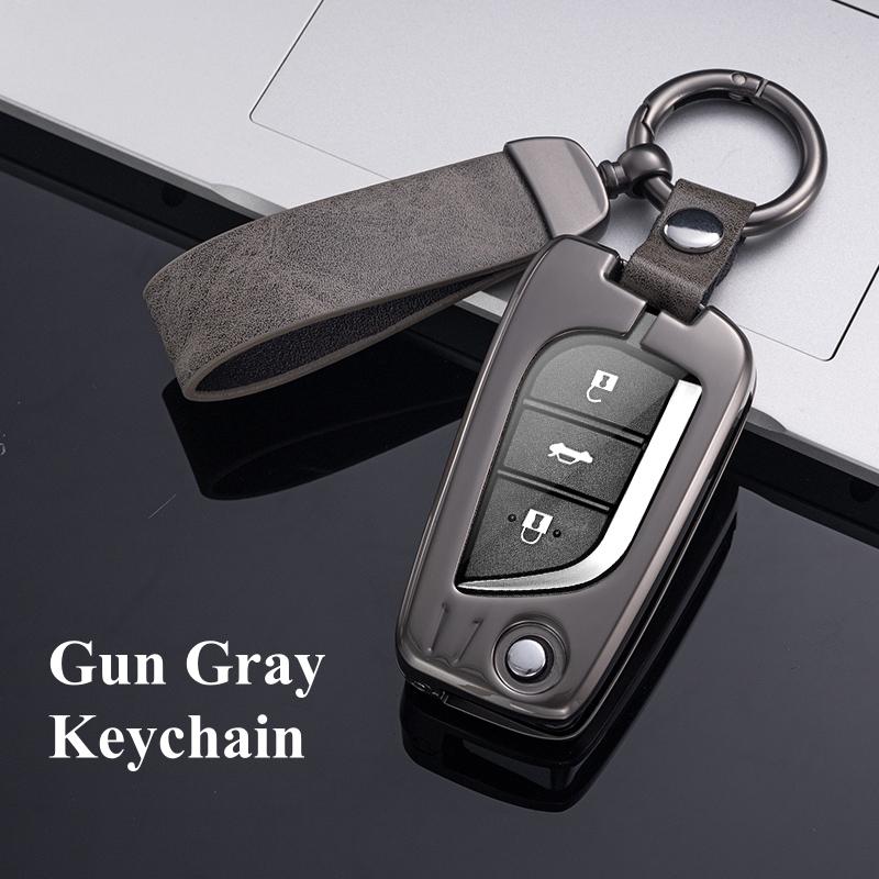 Водонепроницаемый металлический чехол для ключей из сплава, полное покрытие для Toyota Highlander RAV4 Izoa CHR Levin Camry Corolla Reiz, защитный чехол с 3 кнопками