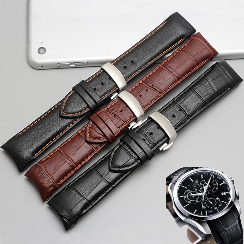 Изогнутый Кожаный Ремешок для Часов 22мм 23мм 24мм для Tissot Couturier T035 Ремешок для Часов Стальная Пряжка Браслет на Запястье