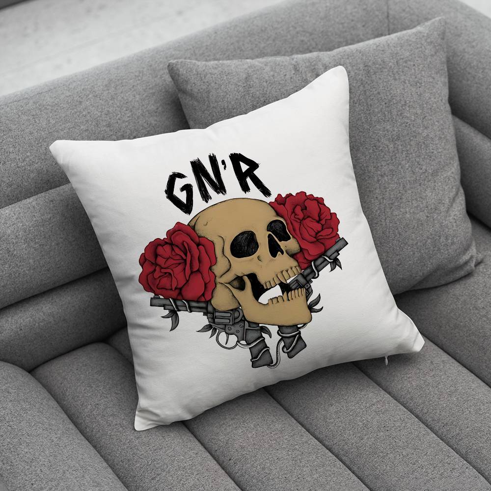 Band GGuns N Roses Print Pattern Sofa Cushion Cover Pillowcase Home Party Car Bedding