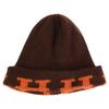 Hermes Вязаная кашемировая шапка с логотипом H эпохи Margiela Коричневая / оранжеваяБ/у