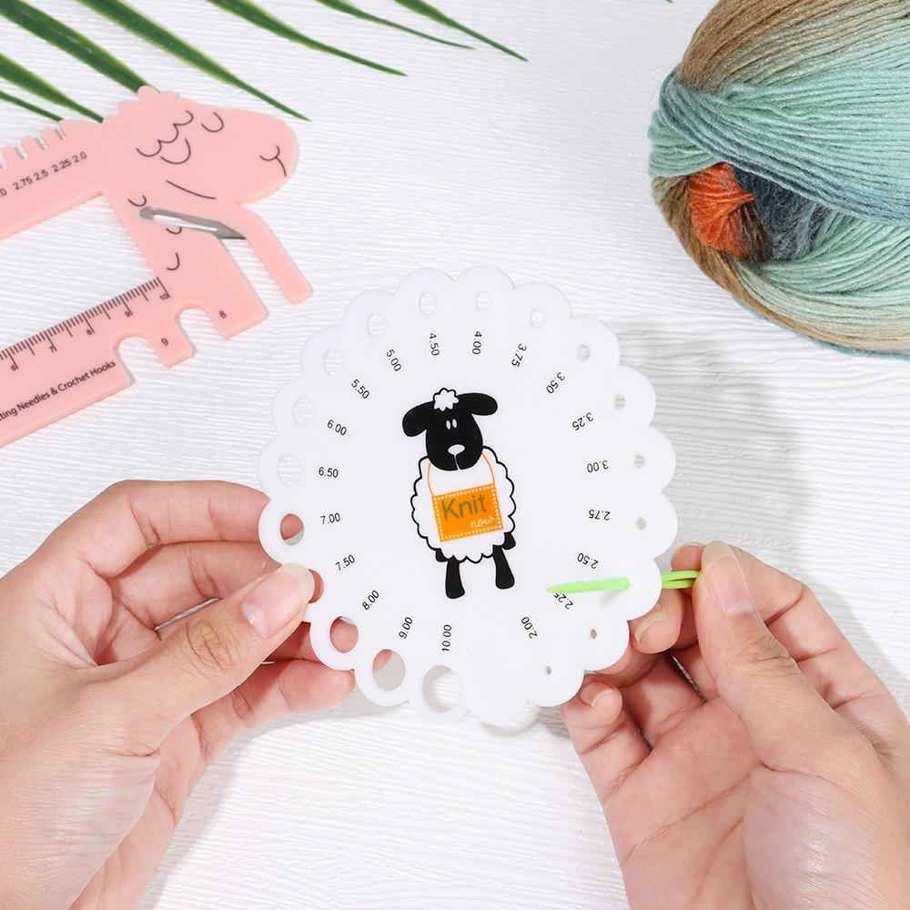 Practical With Cutting Head Sheep Head Crochet Hooks For Knitting Needles Gauge Ruler Ruler Tool