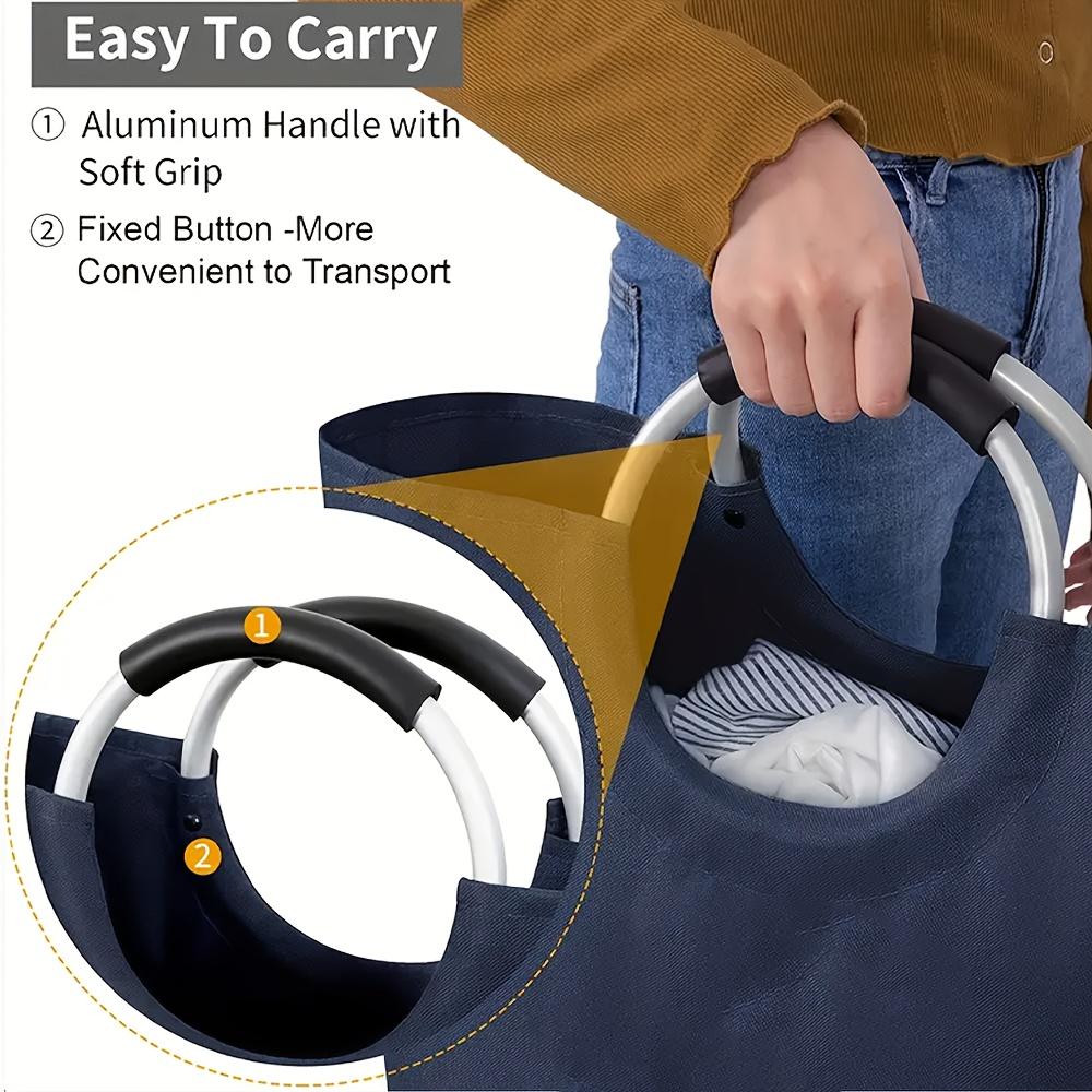 Collapsible Oxford Cloth Laundry Hamper with Aluminum Handles, Cushioned Grips, 82L and 115L Clothes Storage Basket