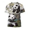 Summer  Selling Fashion 3d Printed T-shirt Cute Panda Design Casual Short Sleeved Comfortable Top