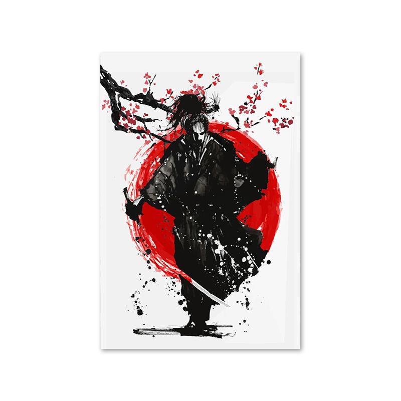 Японская живопись тушью, японские самураи, аниме, постеры и принты, холст, настенные художественные картинки для гостиной, украшения дома