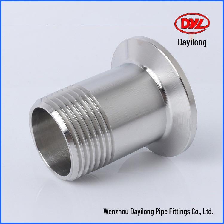 304 Stainless Steel Male Thread Clamp Connector, GMP Certified Food Grade