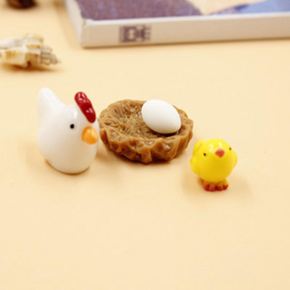 Garden Tiny Hen Chick Egg Henroost Mini Micro Landscape Ornament Miniature Figurine Decoration
