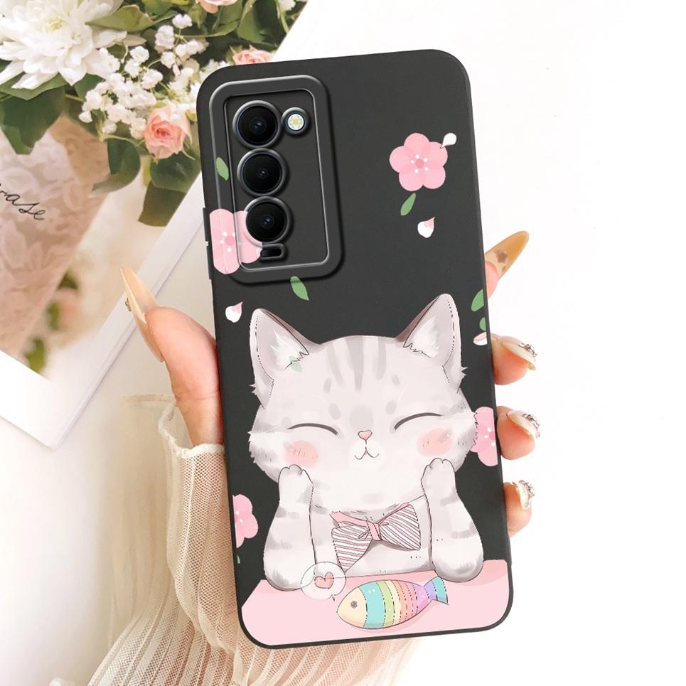 Чехол-картина с кошкой и китайским драконом Лун для телефона Tecno Camon 18 18P 18 Premier, матовый, из жидкого силикона, мягкое покрытие CH7 CH6