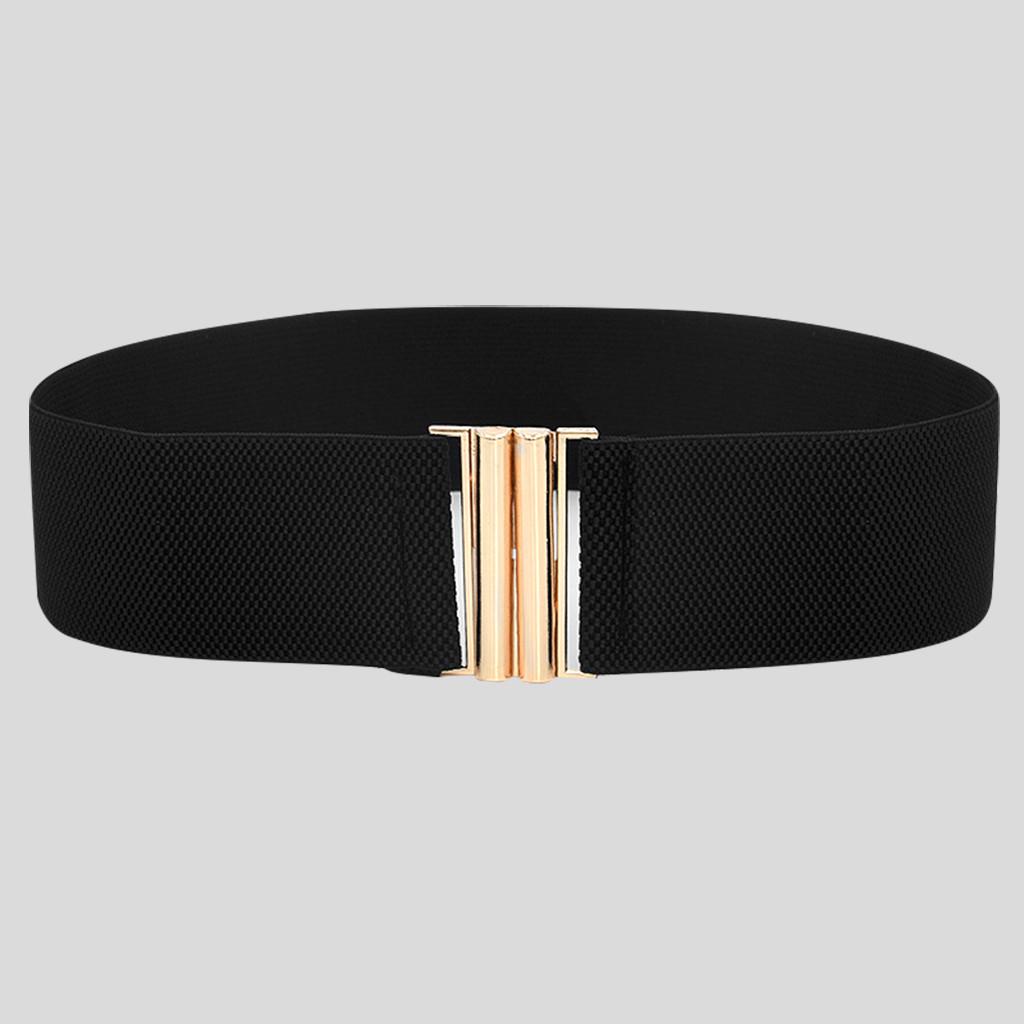 Fashion Lady Wide Belts Women Wide Elastic Belt Buckle Waist Dress Stretch