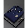 Men's Embroidered Non-iron Polo Shirt Summer Short-sleeved Top