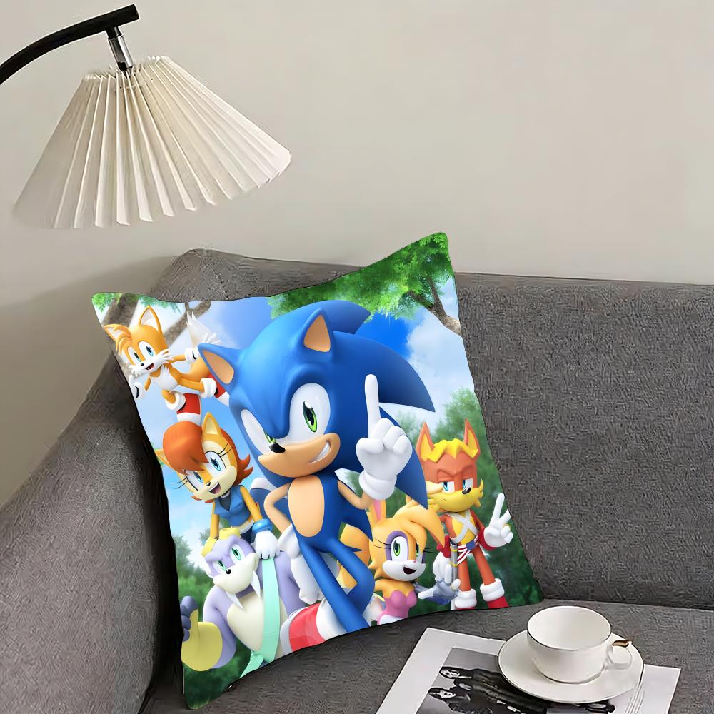 SSonic Cartoon Cushion Cover Pillowcase Ultra Soft Skin Friendly Fabric Cloud Like Comfort Concealed Zipper