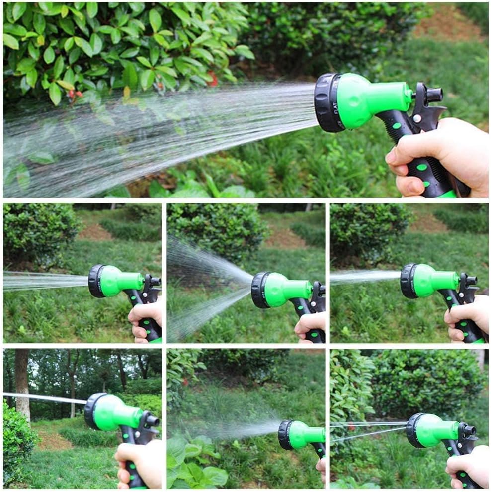 25FT Manual Recoil Garden Water Gun Sprayer 7-Pattern Spray Nozzle Self-Coiling Drinking Water Safe EVA Material 1000 Gallon