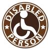 Wheelchair Mark Sticker/Welfare Vehicle Disability Mark Wheelchair Wheelchair (en/Brown)