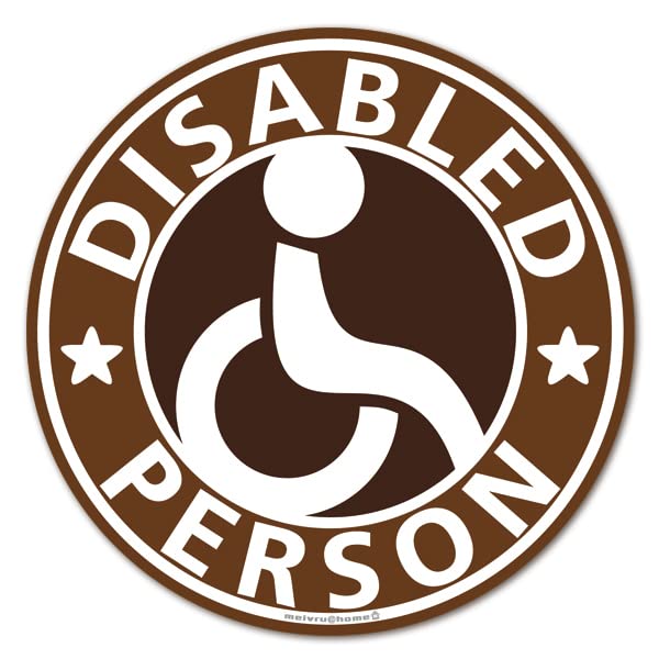 Наклейка с маркировкой для инвалидной коляски/Знак для инвалида на транспортном средстве социального обеспечения (en/Brown)