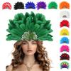 Mardi Gras Headband Feather Sequins Flapper Headpiece for Masquerade Party Oversized Feather Headband