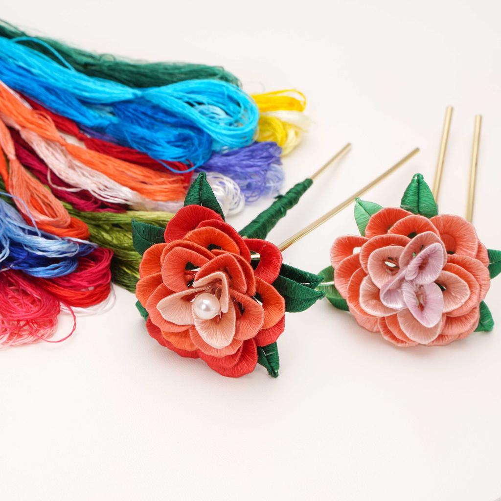 8шт x 20м шелковая нить с низкой круткой для изготовления украшений из бархатных цветов своими руками