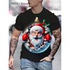 Christmas 3D Santa Claus Print T Shirt for Men Casual Short Sleeve Tee Shirts Fashion O-Neck Top New Year Gift Oversized T-Shirt