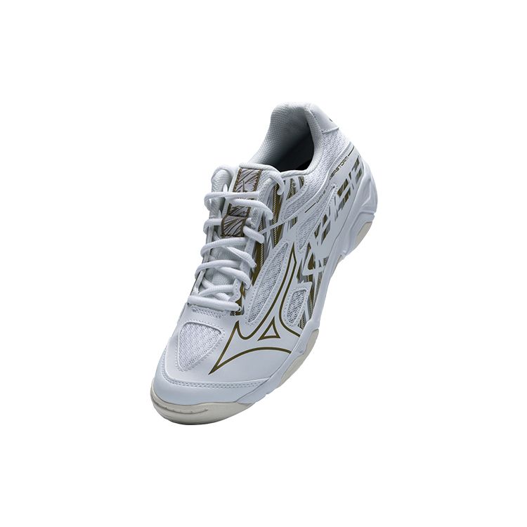 Mizuno Кроссовки для тренировок с амортизацией Thunderstorm, прочные, низкие, унисекс, белые/платиновые, V1GA222158