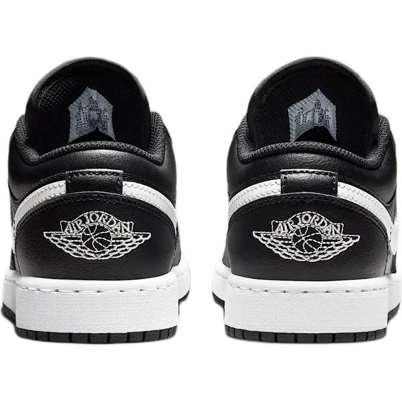Air Jordan 1 synthetic leather GS low-top sneakers black/peak white unisex 553560-043