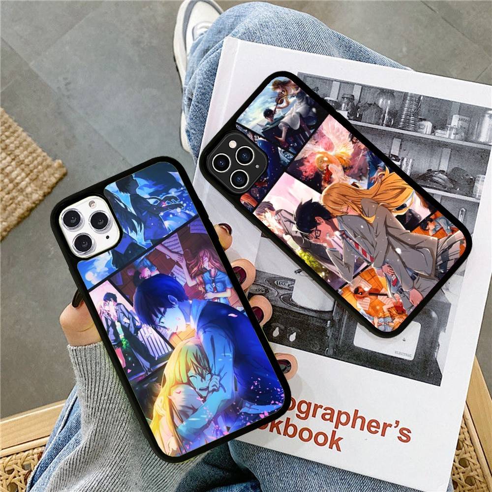 Amine Y-Your Lie In Aprils PC+TPU Protective Phone Case For iPhone 17 16 Pro max 15 Plus 14 13 12 11 Cover