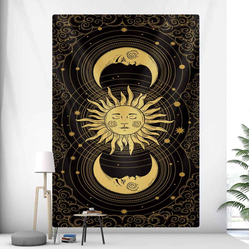 Tarot Psychedelic Scene Art Tapestry Occult Witchcraft Divination Wall Hanging Hippie Boho Decor Bedroom Home Decor