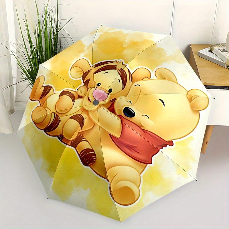 Winnie-the-Pooh, Tigger Automatic Opening and Closing Umbrella, Compact Travel Umbrella, Lightweight and Portable, Suitable for Beach Commut
