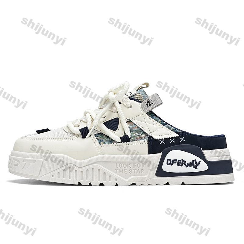 Мода 2024 года, новые мужские полутапочки, слипоны, мужская повседневная обувь, дышащие кроссовки на платформе, удобные уличные тапочки Zapatos Hombre