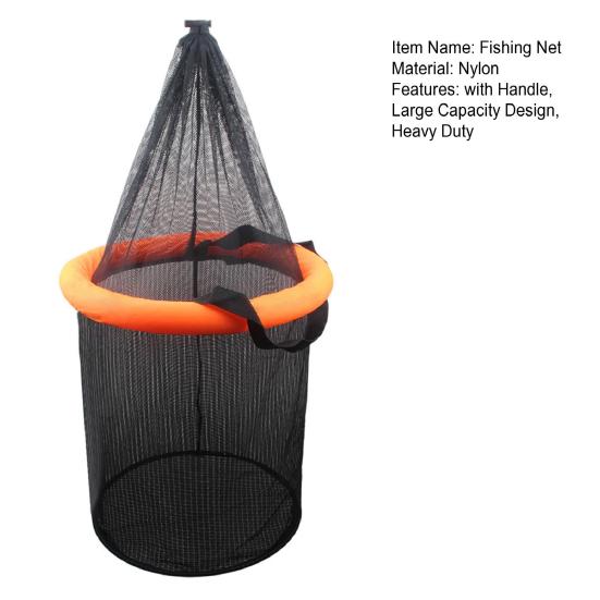 Floating Fishing Net with Handle Large Capacity Heavy Duty Fish Locating Catching Guard Net Fishing Protection Collection