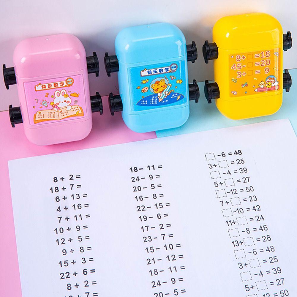 2-in-1 Math Rolling Stamp Reusable Arithmetic Practice Stamp High Quality Math Roller Stamp School