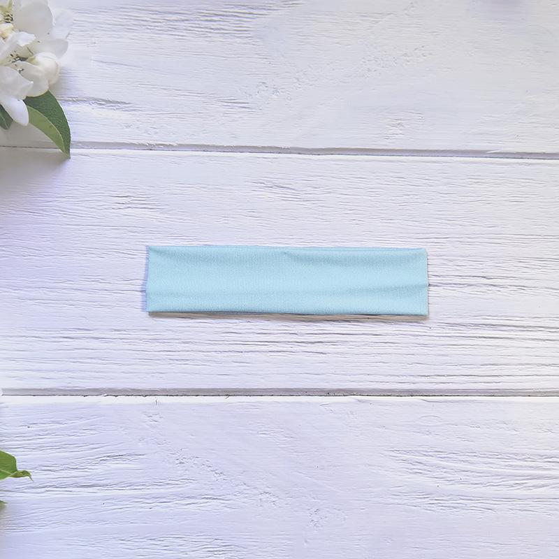 Высокоэластичная однотонная повязка на голову для занятий йогой и спортом - впитывающая пот, широкополый аксессуар для волос