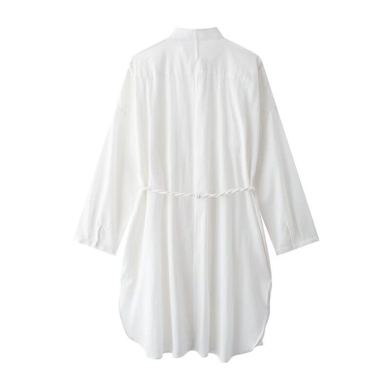 Fashion Style 2024 Autumn New Women's Clothing Texture Oversized Shirt White Dress 8177323