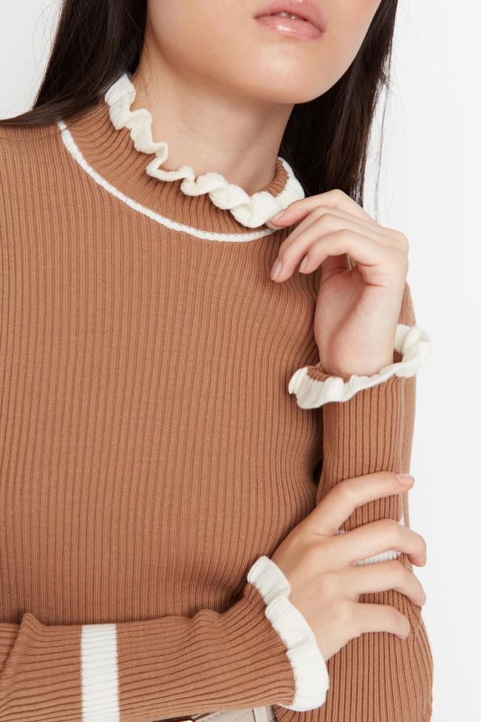 Женский свитер в элегантном стиле, трикотаж с цветными блоками, свитер