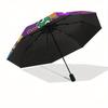Cartoon Characters,Splash Art Automatic Folding Umbrella  Simple 8 Rib Design, Bright Cartoon Pattern, Durable Iron Frame, Suitable For Trav