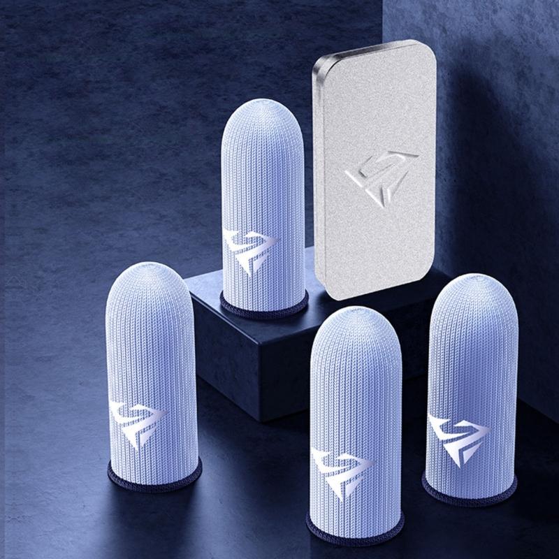 2 пары перчаток на пальцах для мобильных игр, устойчивые к поту, противоскользящие, с рукавами для сенсорного экрана, дышащие игровые перчатки на пальцах