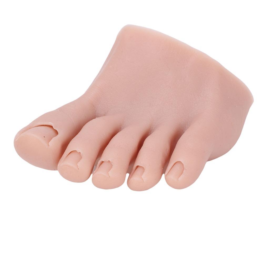 Left/Right Nail Art Training Foot Soft Silicone Fake Foot Model  For Nail Art Training