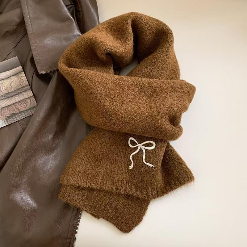 1116 new knitted scarf women's atmosphere soft waxy versatile couple warm neck scarf students autumn and winter