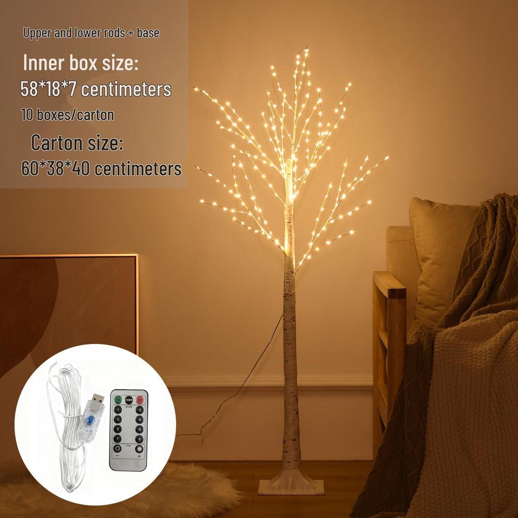 LED Birch Tree Lights: Copper Wire, Multicolor Holiday Decoration for New Year and Christmas
