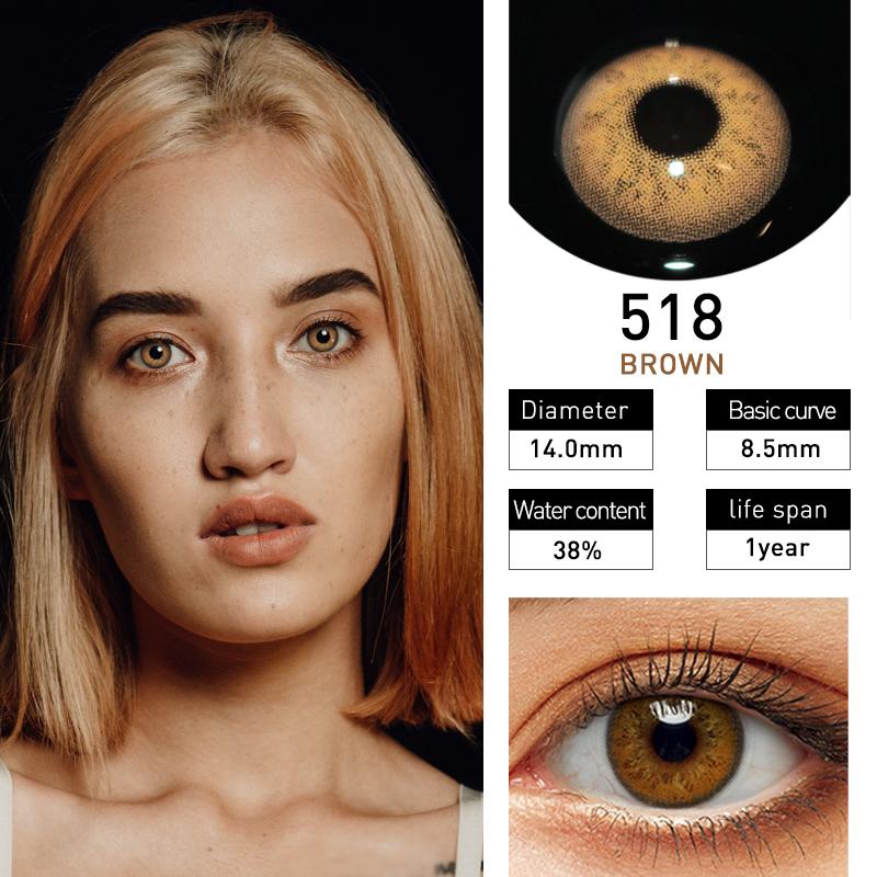 Colored Contact Lenses 2pcs Cosmetic Contacts Yearly with Case