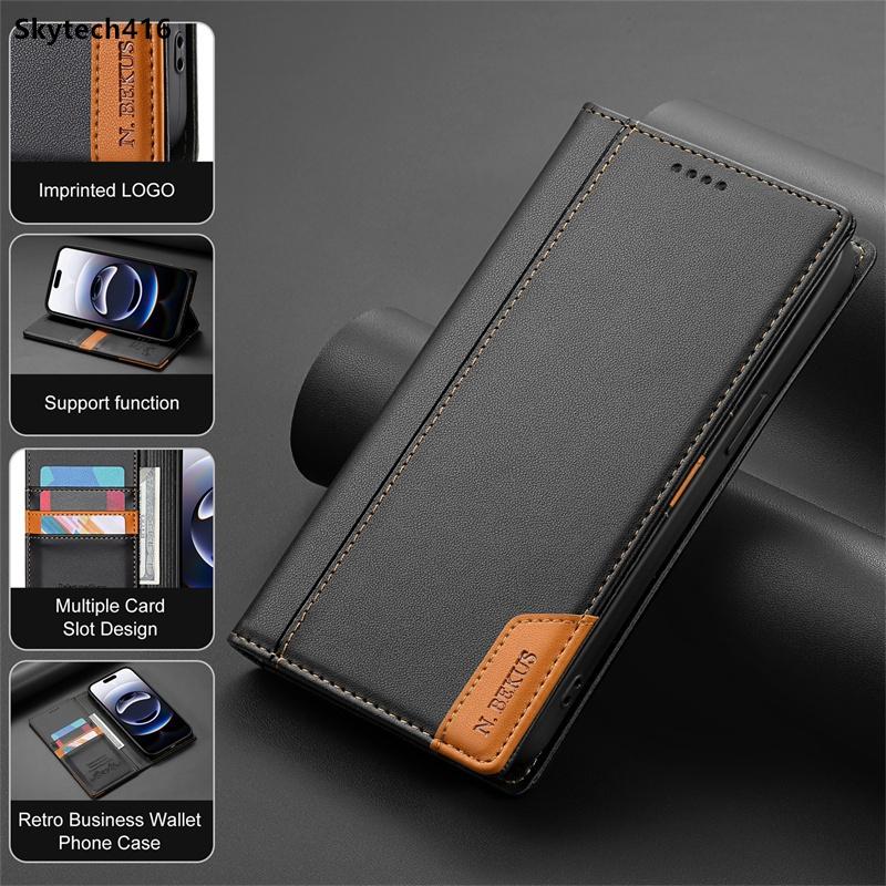 For Samsung Galaxy A04 A04S A05 A05S A06 A07 A12 A13 A14 A15 A16 A17 A23 A24 A25 A26 A32 A33 A34 A35 4G 5G Case Flip Card Slot Bracket Wallet Cover