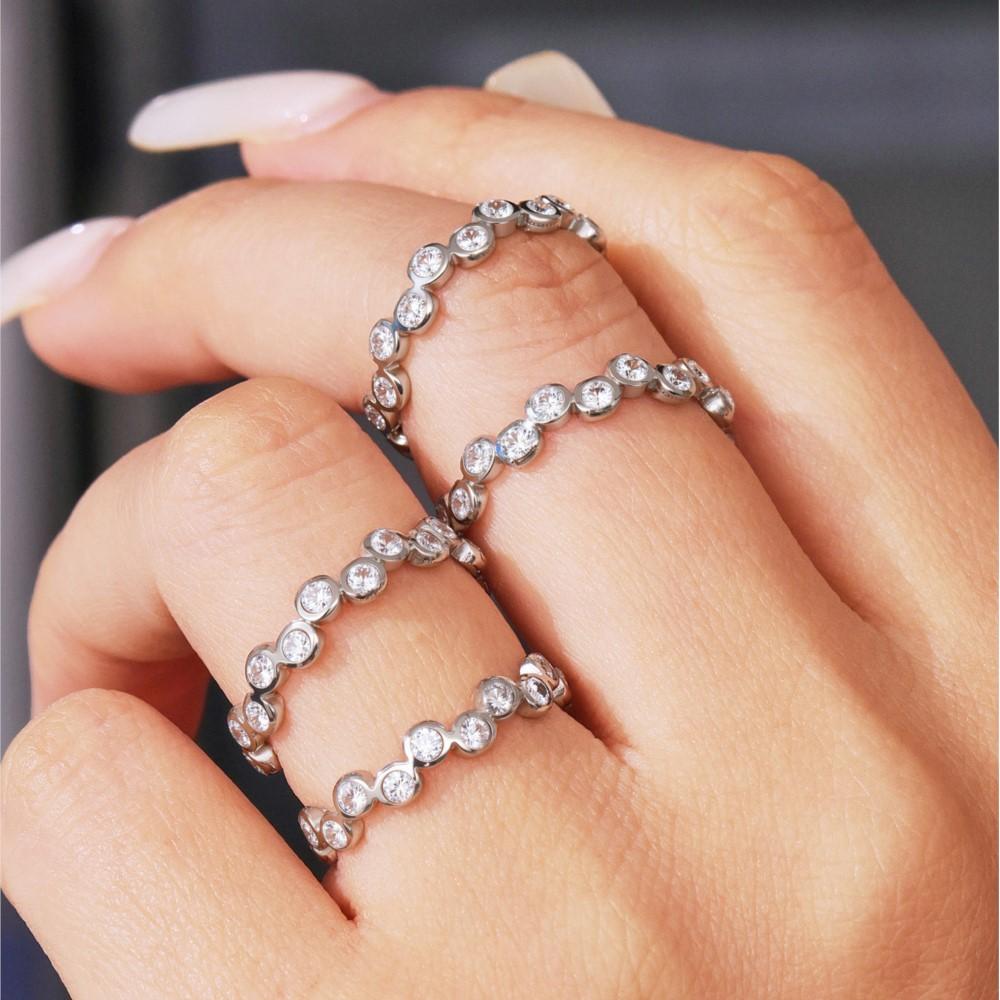 Бохо кольца из нержавеющей стали с покрытием 18 карат золотом, водостойкие, не тускнеющие, с инкрустацией разноцветными цирконами, регулируемое кольцо для женщин