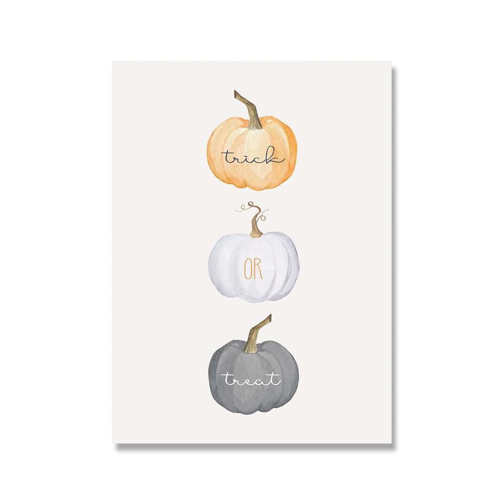 Halloween Wall Art Poster Print Pumpkin Cartoon Cute Skull Ghost Quote Canvas Painting Picture For Kids Living Room Home Decor