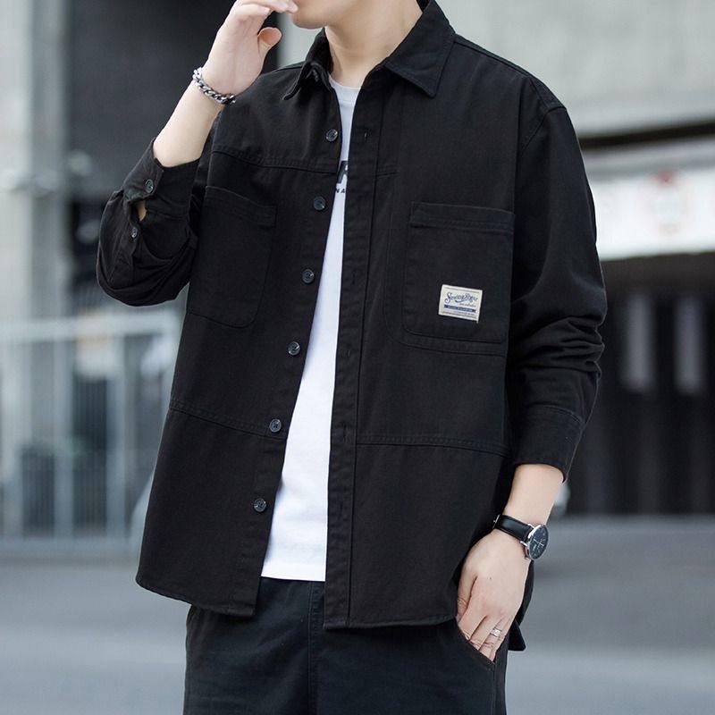 Men's Fashion Long Sleeve Japanese Work Shirt - Casual All-Match, Cool High-End Spring/Autumn Jacket