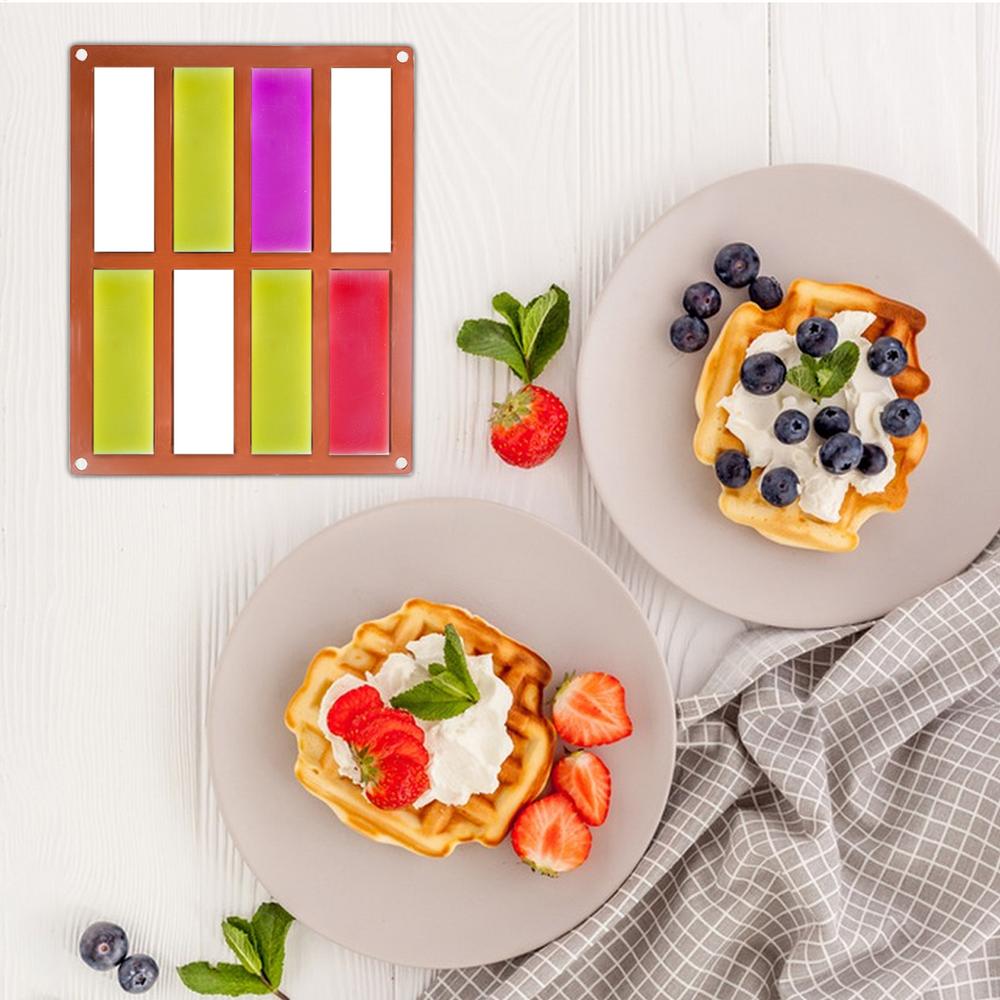 Силиконовая форма для шоколада ручной работы с 8 ячейками для печенья в виде длинных пальцев, квадратная силиконовая форма для конфет для выпечки конфет, шоколадных закусок