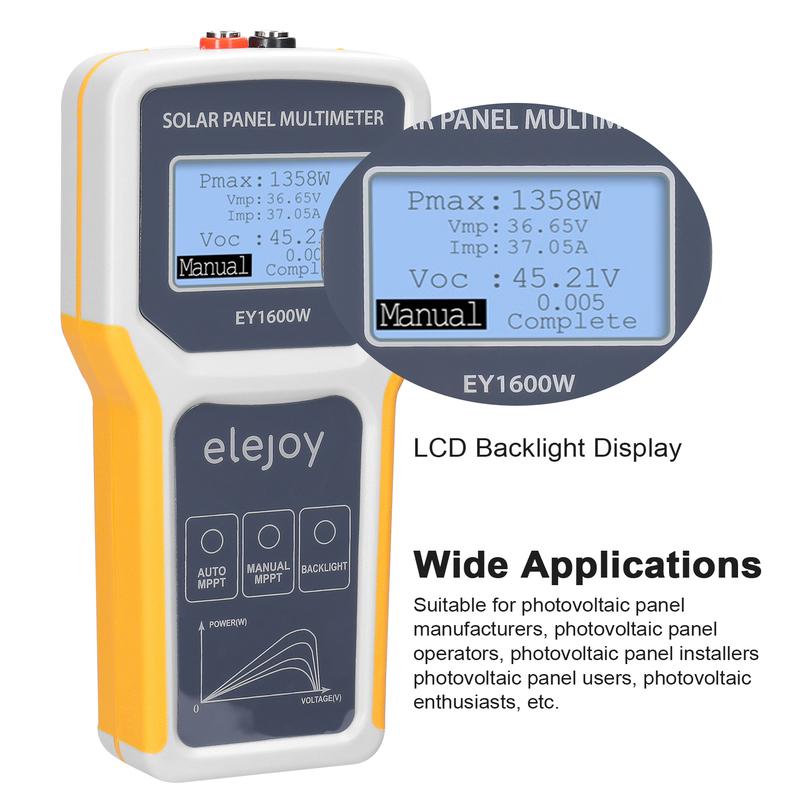 EY1800/EY1600W/EY800W/EL400B Solar Photovoltaic Panel Tester Multimeter Auto/Manual MPPT Detection Voltage Test Tool Voltmeter