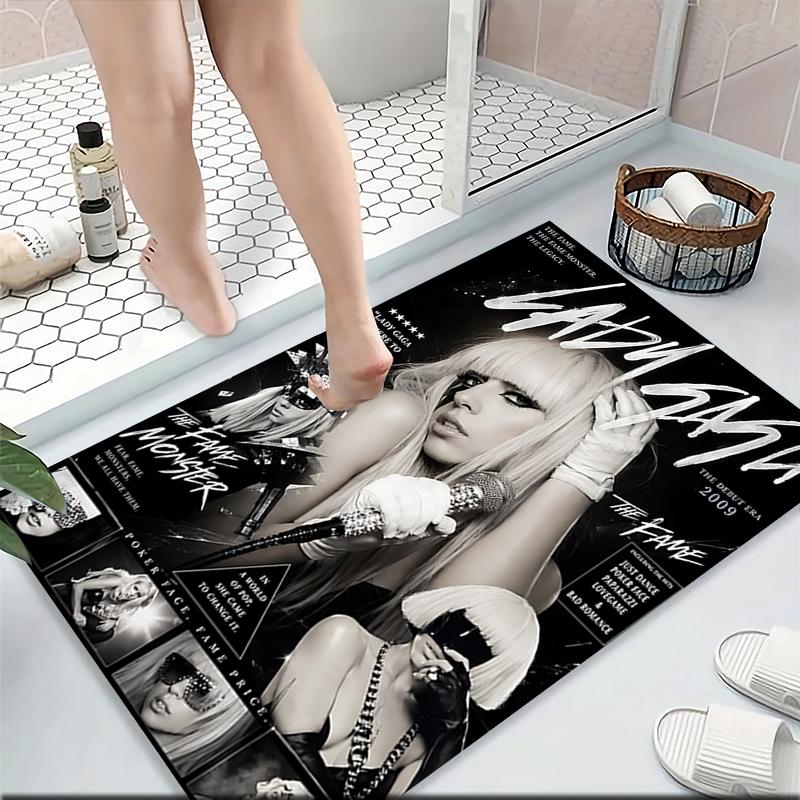 Lady Gaga Fame Monster Era Carpet Rug Soft Washable Anti Slip Home Living Room Sofa Mats Personalized Christmas Rug
