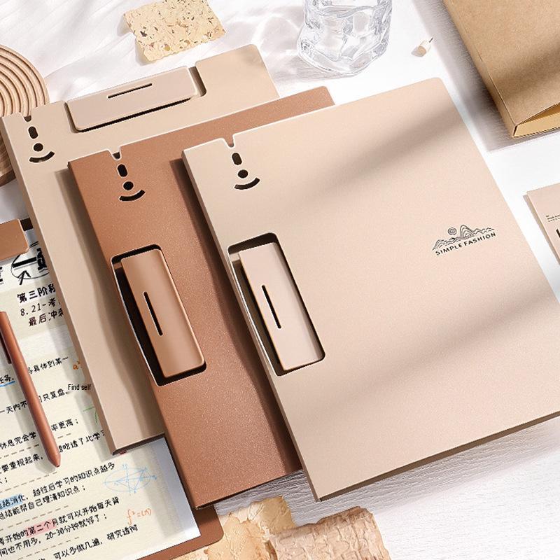 Effort-Saving A4 Multifunctional Horizontal & Vertical Folder with Maillard Color Scheme for Office, Meeting, Student, Writing Pad