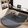 Solid Color Computer Chair Mat Flannel Floor Mat Simple Desk Swivel Chair Arched Carpet Study Soft Dressing Table Foot Mat