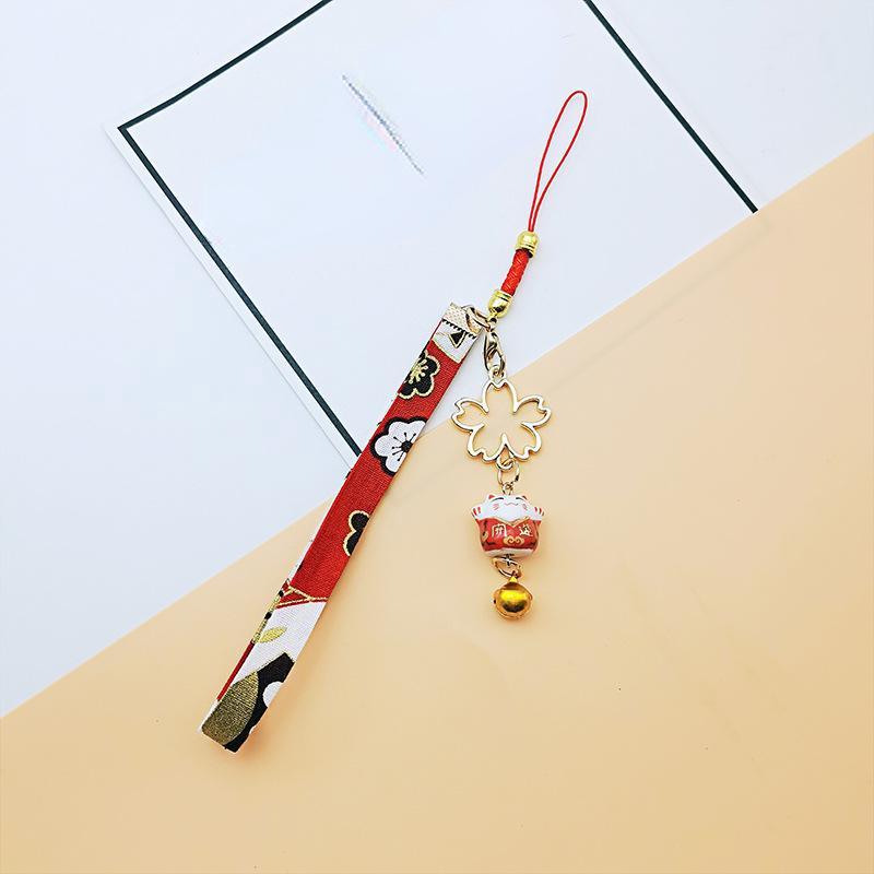 Kawaii ремни для мобильного телефона, очаровательный брелок Lucky Cat, ремешок для iPhone, короткий ремешок для мобильного телефона, веревочные ремешки, милый мобильный кулон