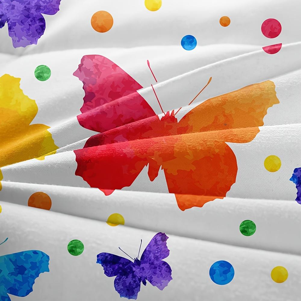 Butterfly Duvet Cover Twin Size Watercolor Bedding Set Butterfly Comforter For Girls Kids Teens 2 Pillowcases