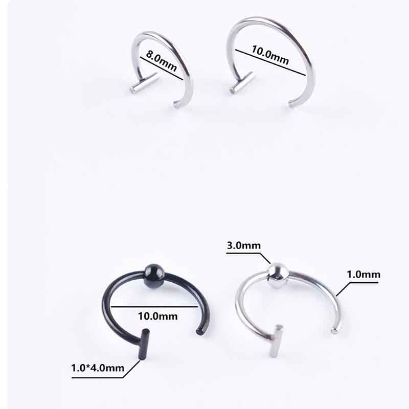 Хорошие украшения для тела Кольца для губ Кольцо для носа Клипса для рта Медицинская титановая сталь Клипса для тела Поддельный пирсинг 1 шт.