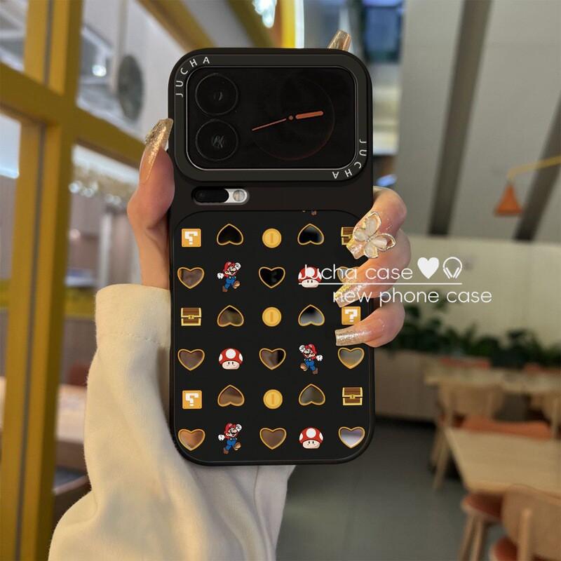 Artistic Minimalist Phone Case IPhone 17 Pro Max 15 14 With Hollow Mario Design Dirt Resistant Lightweight Protective Cover